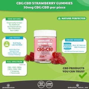 CBG:CBD Strawberry Flavor Fruit Gummies – 30mg